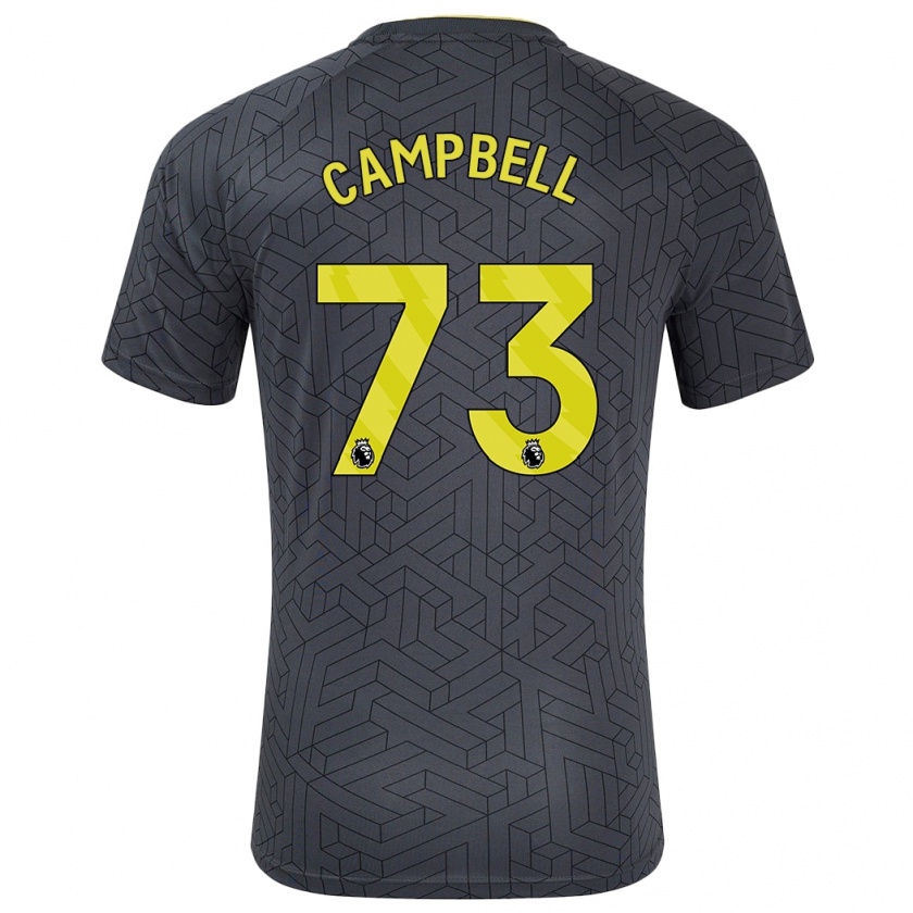 Kandiny Niño Camiseta Elijah Campbell #73 Negro Amarillo 2ª Equipación 2024/25 La Camisa Chile