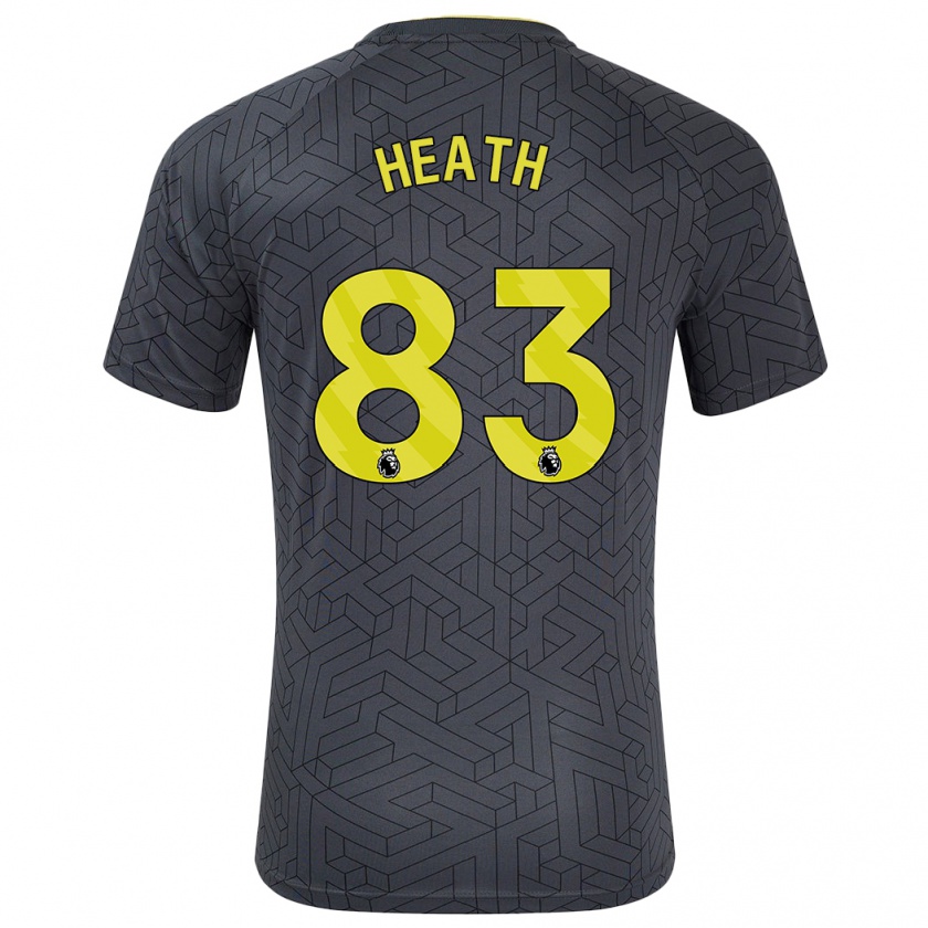 Kandiny Niño Camiseta Isaac Heath #83 Negro Amarillo 2ª Equipación 2024/25 La Camisa Chile