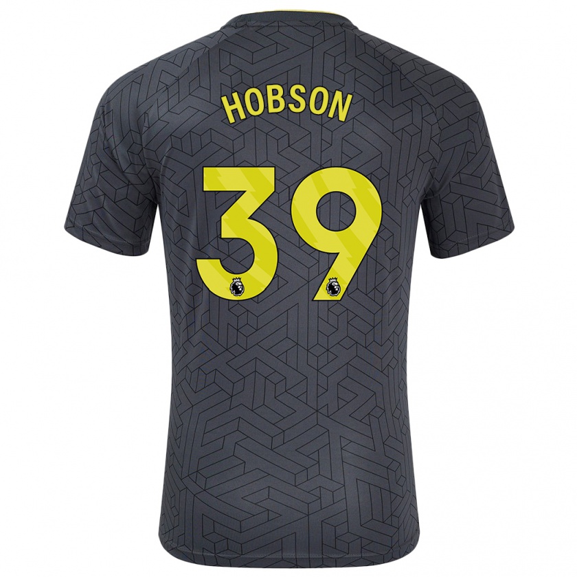 Kandiny Niño Camiseta Issy Hobson #39 Negro Amarillo 2ª Equipación 2024/25 La Camisa Chile