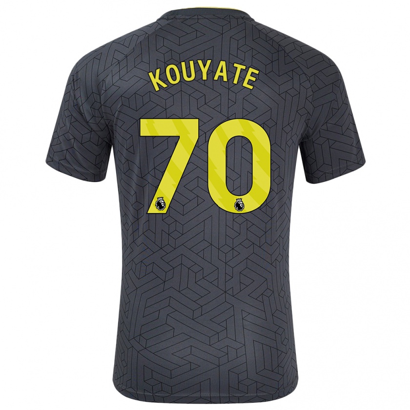 Kandiny Niño Camiseta Katia Kouyate #70 Negro Amarillo 2ª Equipación 2024/25 La Camisa Chile