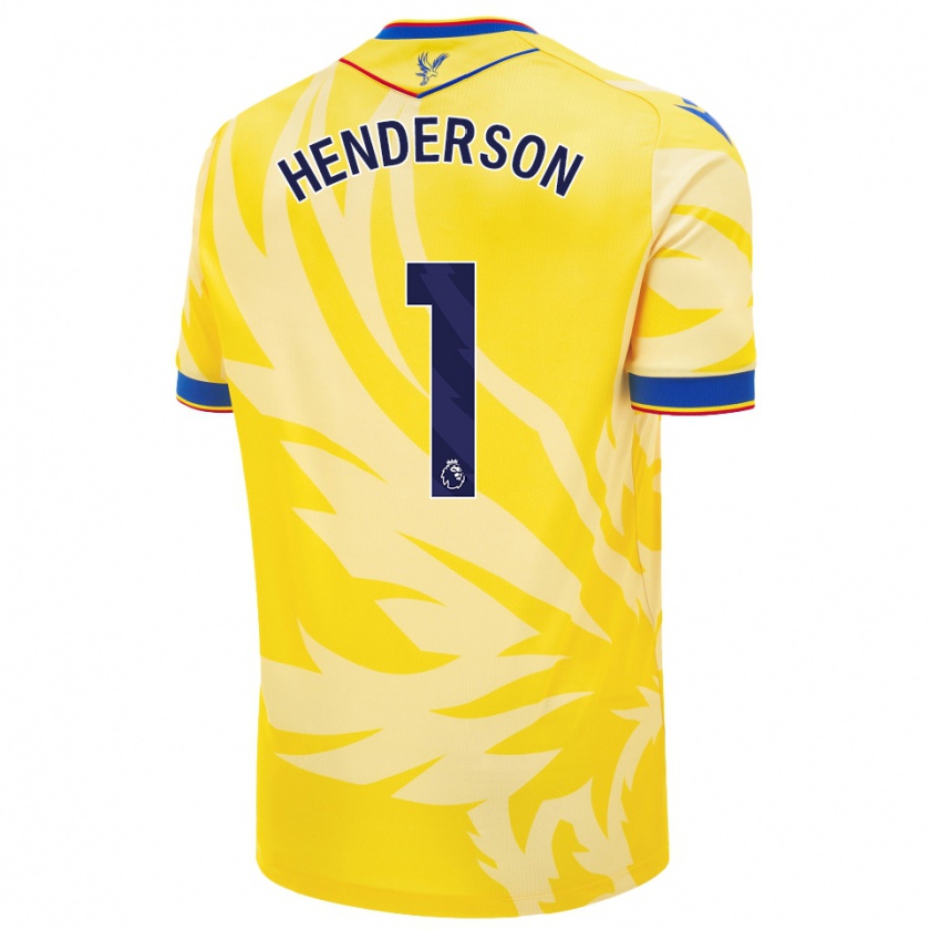 Kandiny Niño Camiseta Dean Henderson #1 Amarillo 2ª Equipación 2024/25 La Camisa Chile