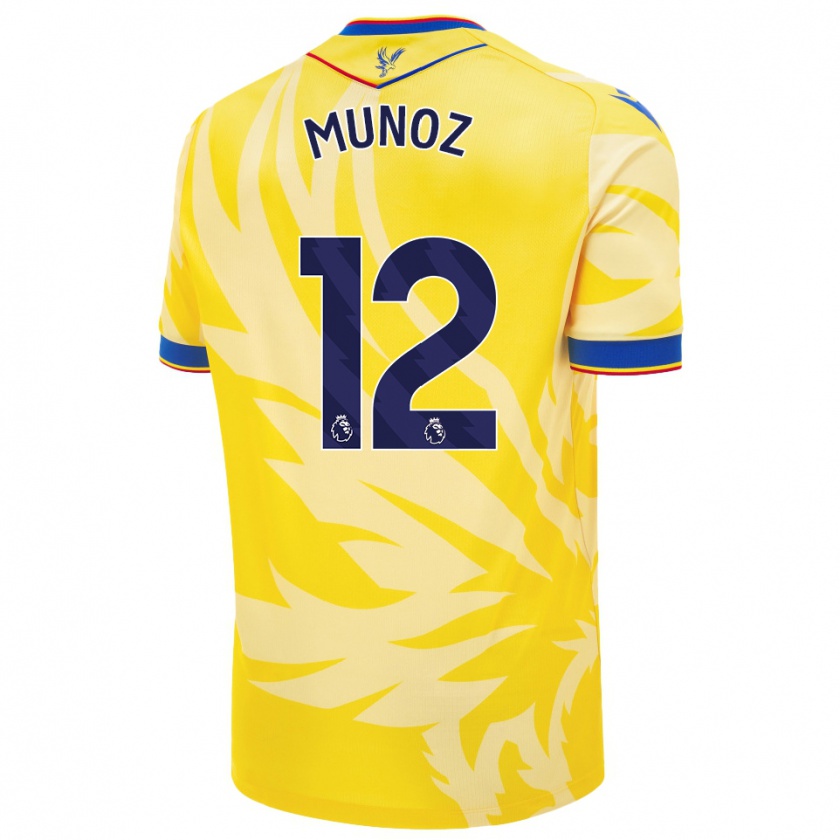 Kandiny Niño Camiseta Daniel Muñoz #12 Amarillo 2ª Equipación 2024/25 La Camisa Chile