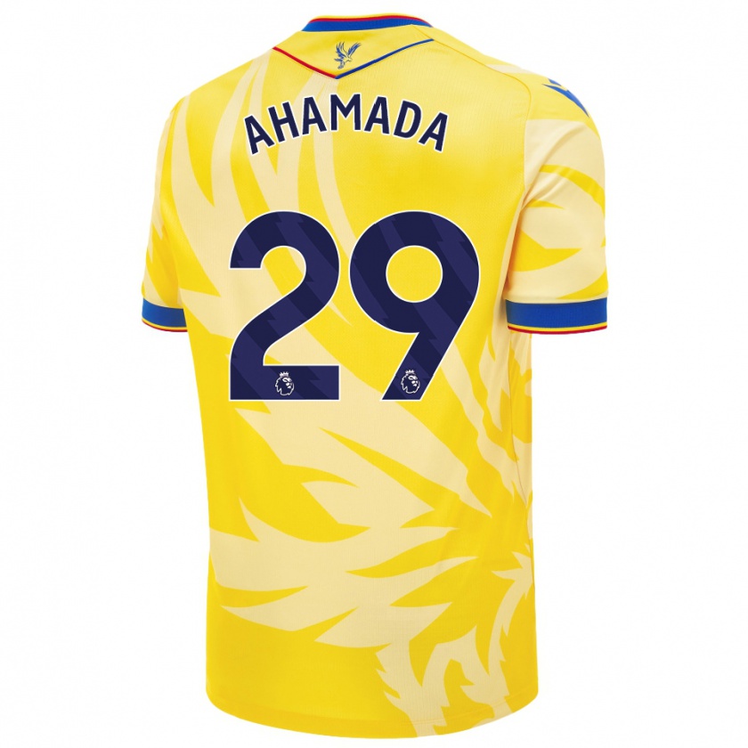 Kandiny Niño Camiseta Naouirou Ahamada #29 Amarillo 2ª Equipación 2024/25 La Camisa Chile