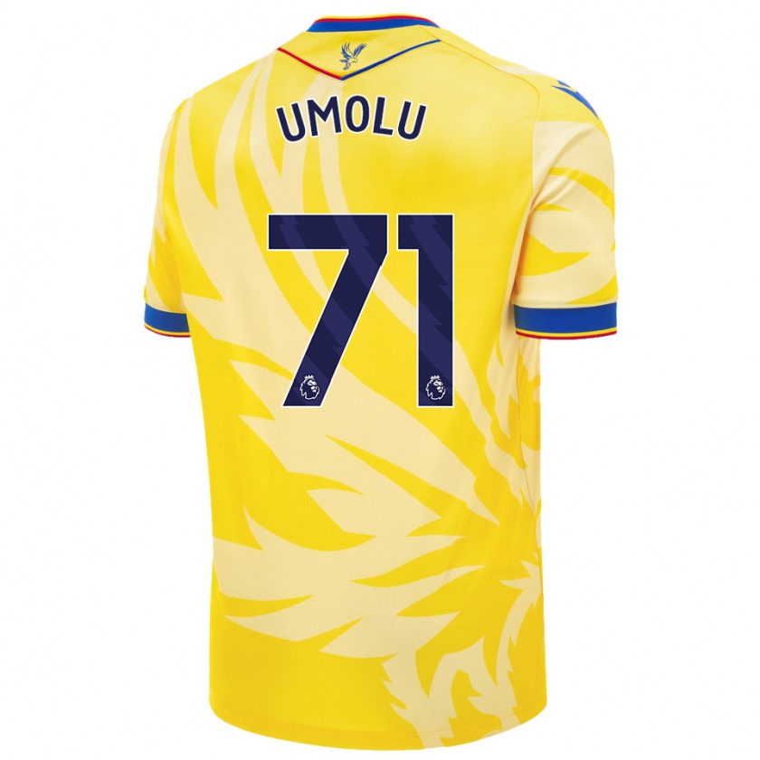 Kandiny Niño Camiseta Jemiah Umolu #71 Amarillo 2ª Equipación 2024/25 La Camisa Chile