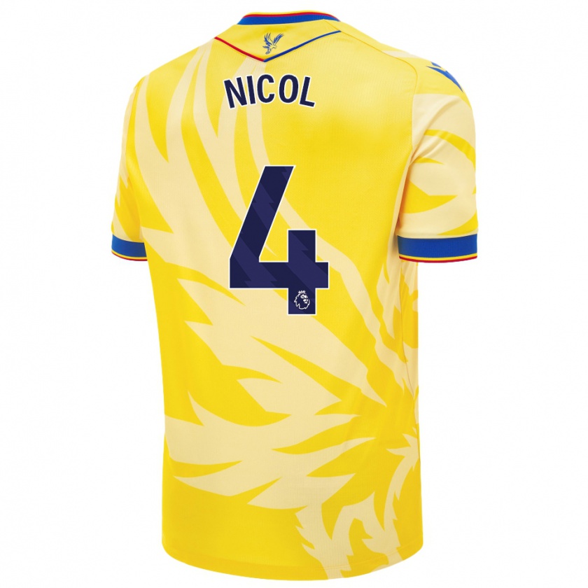 Kandiny Niño Camiseta Leigh Nicol #4 Amarillo 2ª Equipación 2024/25 La Camisa Chile