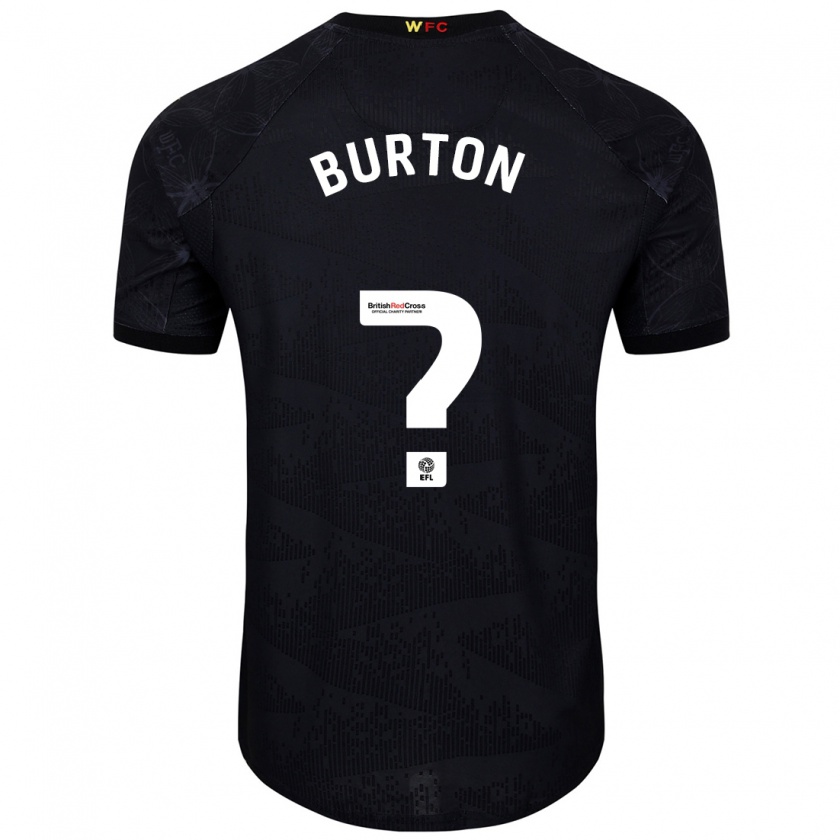 Kandiny Niño Camiseta Aaron Burton #0 Negro Blanco 2ª Equipación 2024/25 La Camisa Chile