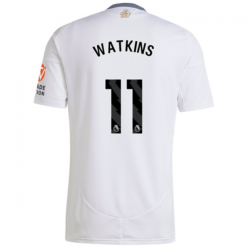 Kandiny Niño Camiseta Ollie Watkins #11 Blanco 2ª Equipación 2024/25 La Camisa Chile