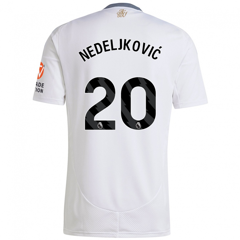 Kandiny Niño Camiseta Kosta Nedeljkovic #20 Blanco 2ª Equipación 2024/25 La Camisa Chile