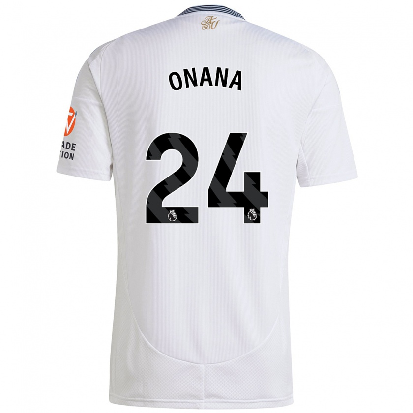 Kandiny Niño Camiseta Amadou Onana #24 Blanco 2ª Equipación 2024/25 La Camisa Chile