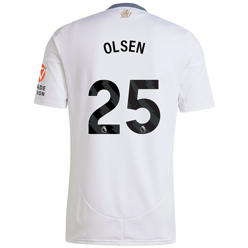 Kandiny Niño Camiseta Robin Olsen #25 Blanco 2ª Equipación 2024/25 La Camisa Chile