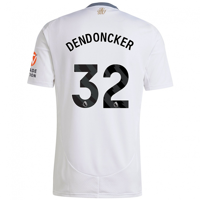 Kandiny Niño Camiseta Leander Dendoncker #32 Blanco 2ª Equipación 2024/25 La Camisa Chile