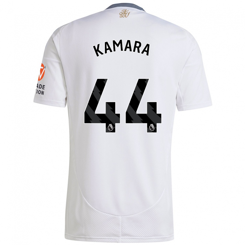 Kandiny Niño Camiseta Boubacar Kamara #44 Blanco 2ª Equipación 2024/25 La Camisa Chile