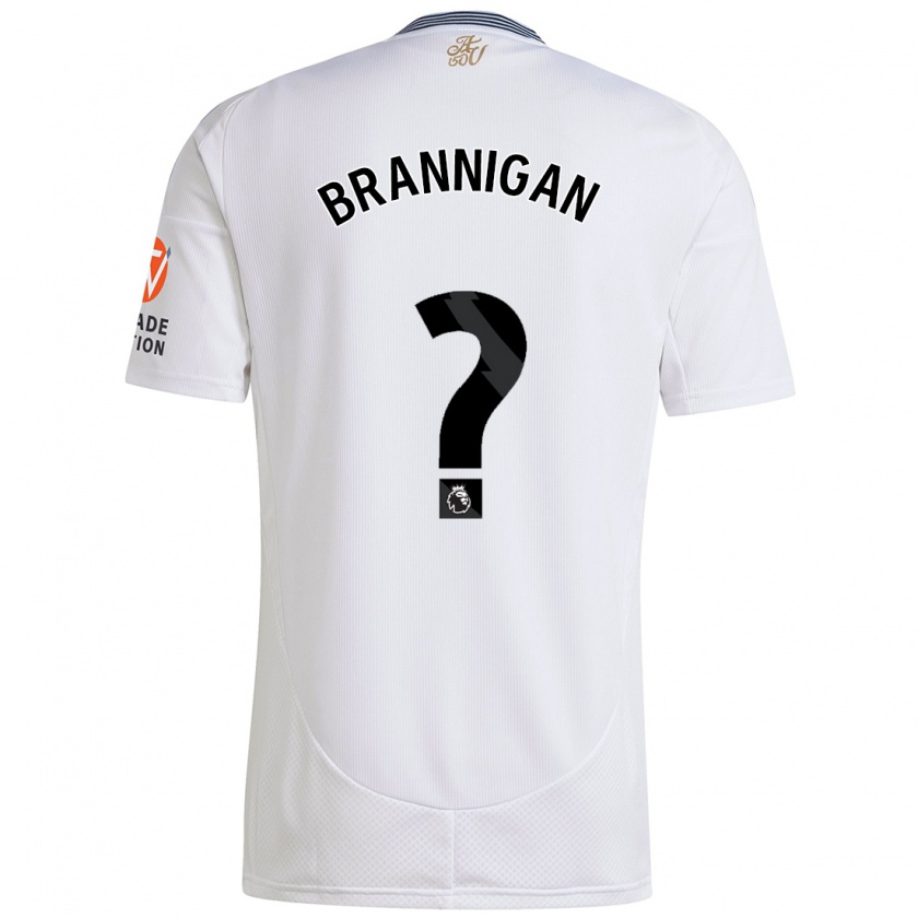 Kandiny Niño Camiseta Cole Brannigan #0 Blanco 2ª Equipación 2024/25 La Camisa Chile