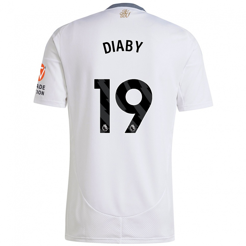 Kandiny Niño Camiseta Moussa Diaby #19 Blanco 2ª Equipación 2024/25 La Camisa Chile