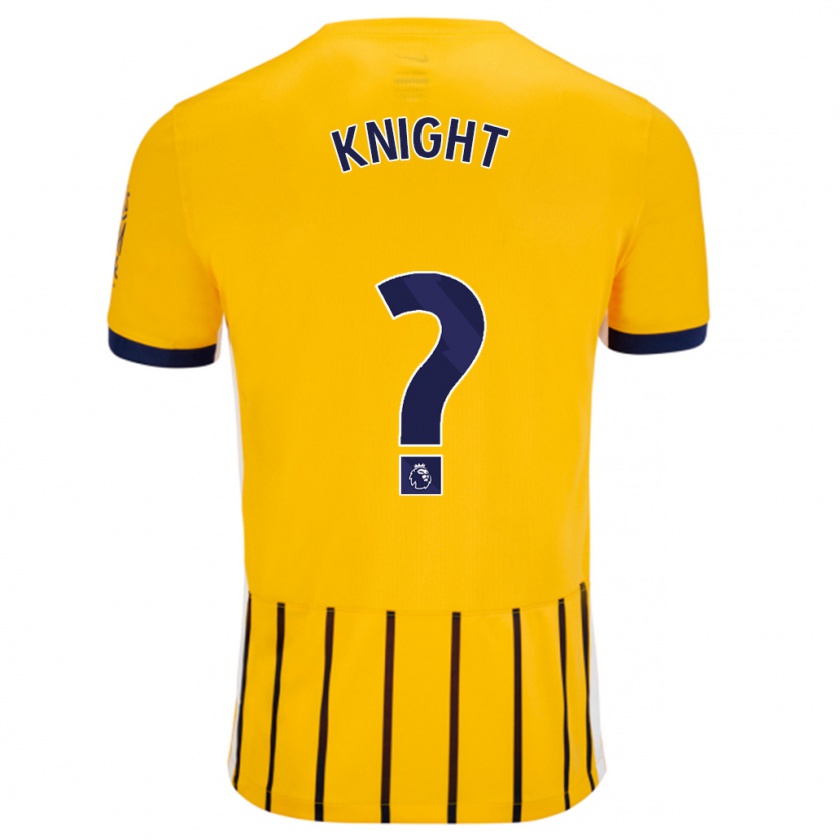 Kandiny Niño Camiseta Joe Knight #0 Dorado Azul Rayas 2ª Equipación 2024/25 La Camisa Chile