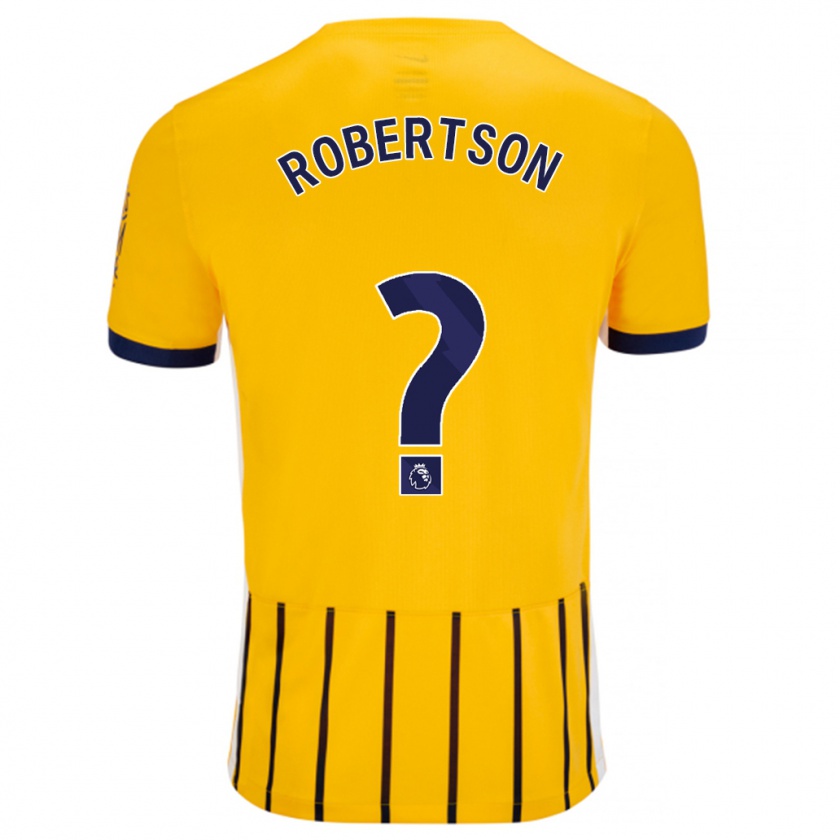 Kandiny Niño Camiseta Josh Robertson #0 Dorado Azul Rayas 2ª Equipación 2024/25 La Camisa Chile