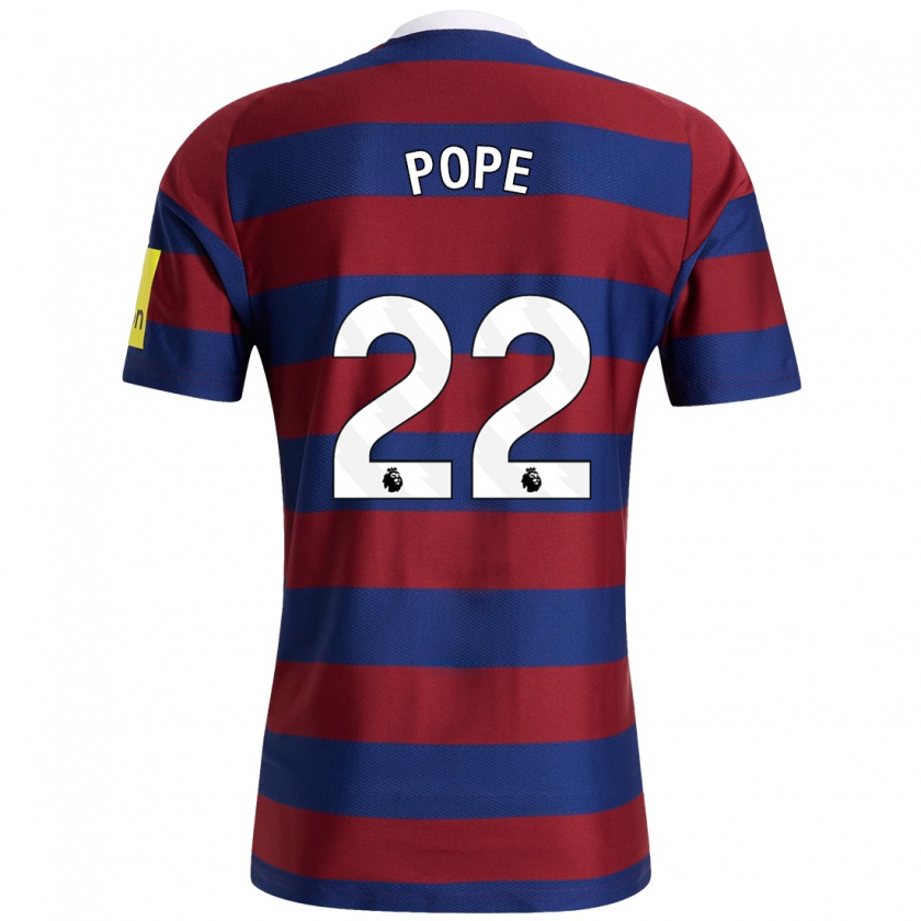 Kandiny Niño Camiseta Nick Pope #22 Burdeos Azul Marino 2ª Equipación 2024/25 La Camisa Chile