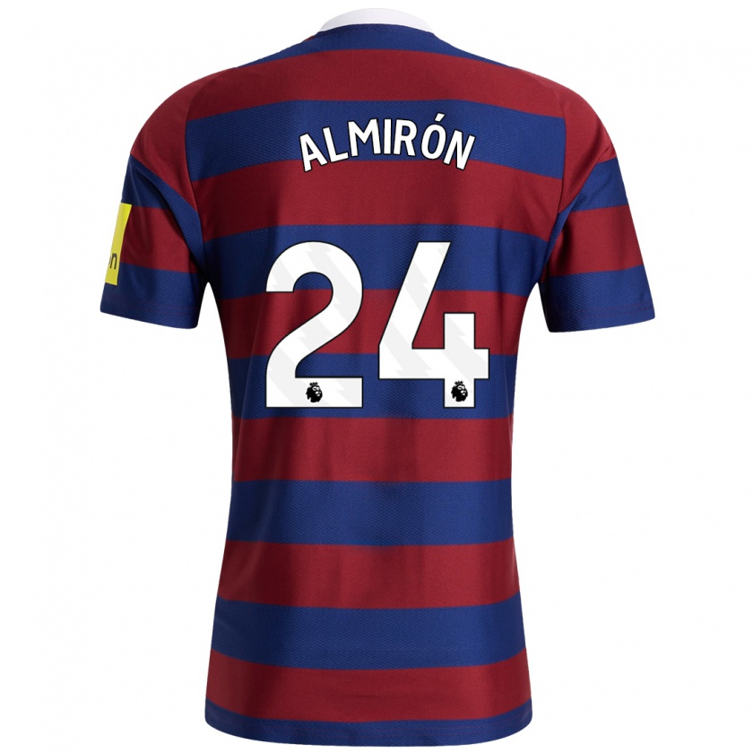 Kandiny Niño Camiseta Miguel Almirón #24 Burdeos Azul Marino 2ª Equipación 2024/25 La Camisa Chile