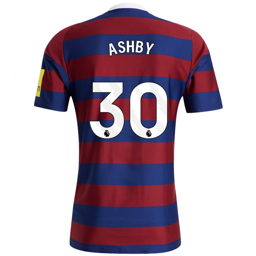 Kandiny Niño Camiseta Harrison Ashby #30 Burdeos Azul Marino 2ª Equipación 2024/25 La Camisa Chile