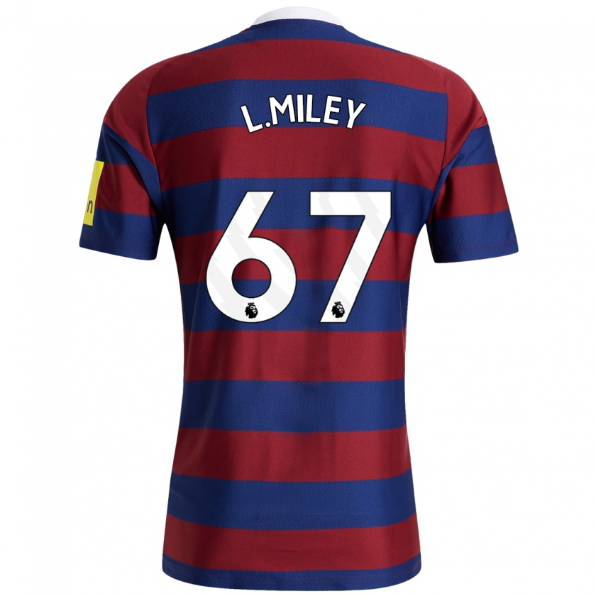 Kandiny Niño Camiseta Lewis Miley #67 Burdeos Azul Marino 2ª Equipación 2024/25 La Camisa Chile