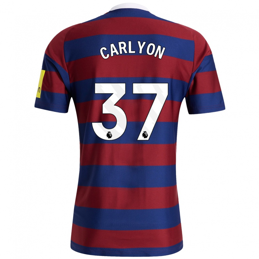 Kandiny Niño Camiseta Nathan Carlyon #37 Burdeos Azul Marino 2ª Equipación 2024/25 La Camisa Chile