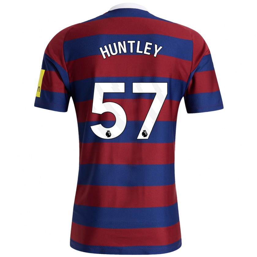 Kandiny Niño Camiseta James Huntley #57 Burdeos Azul Marino 2ª Equipación 2024/25 La Camisa Chile