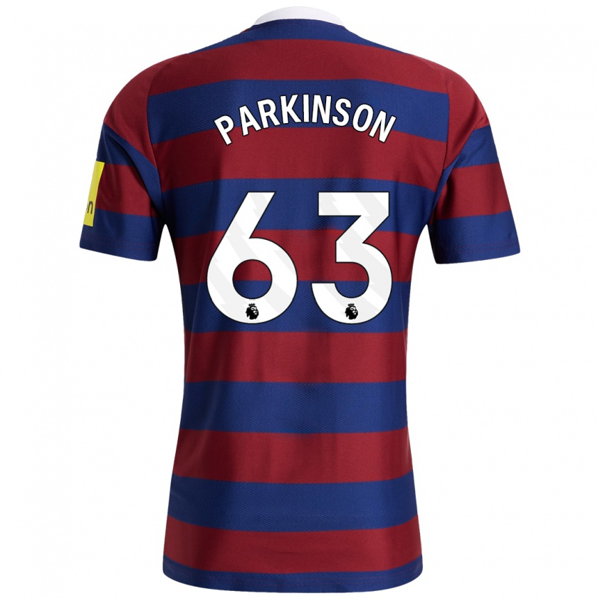 Kandiny Niño Camiseta Ben Parkinson #63 Burdeos Azul Marino 2ª Equipación 2024/25 La Camisa Chile