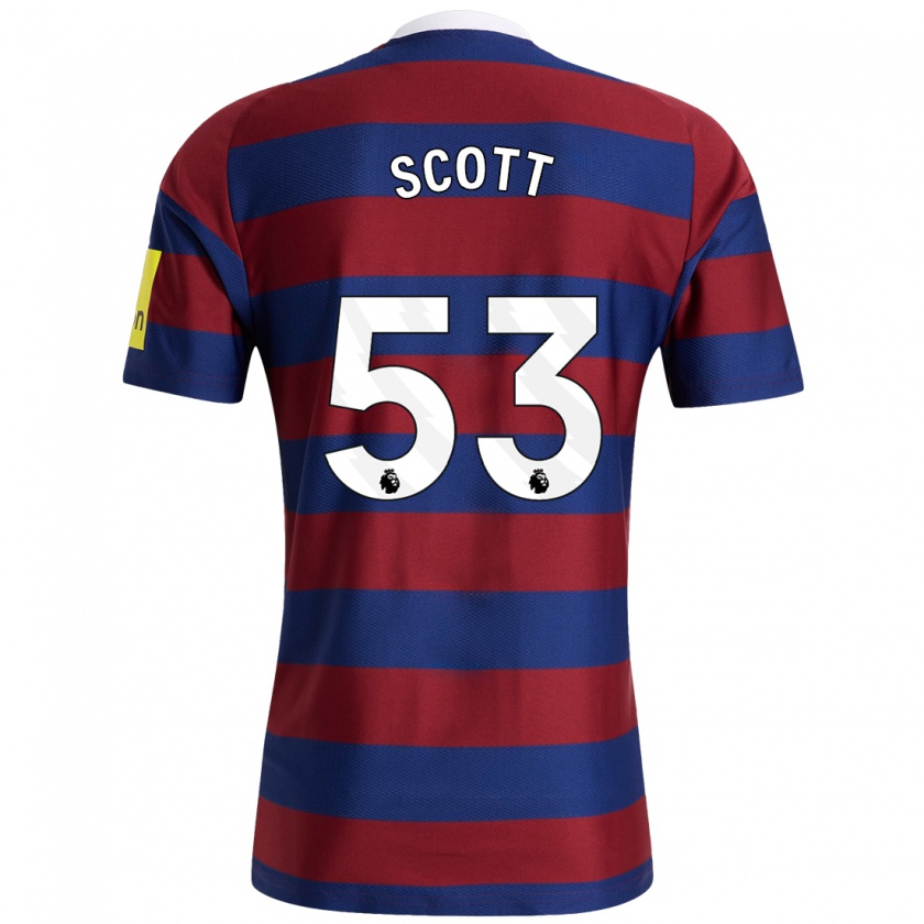 Kandiny Niño Camiseta Joshua Scott #53 Burdeos Azul Marino 2ª Equipación 2024/25 La Camisa Chile