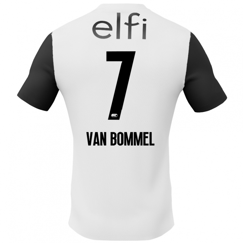 Kandiny Niño Camiseta Ruben Van Bommel #7 Blanco Negro 2ª Equipación 2024/25 La Camisa Chile