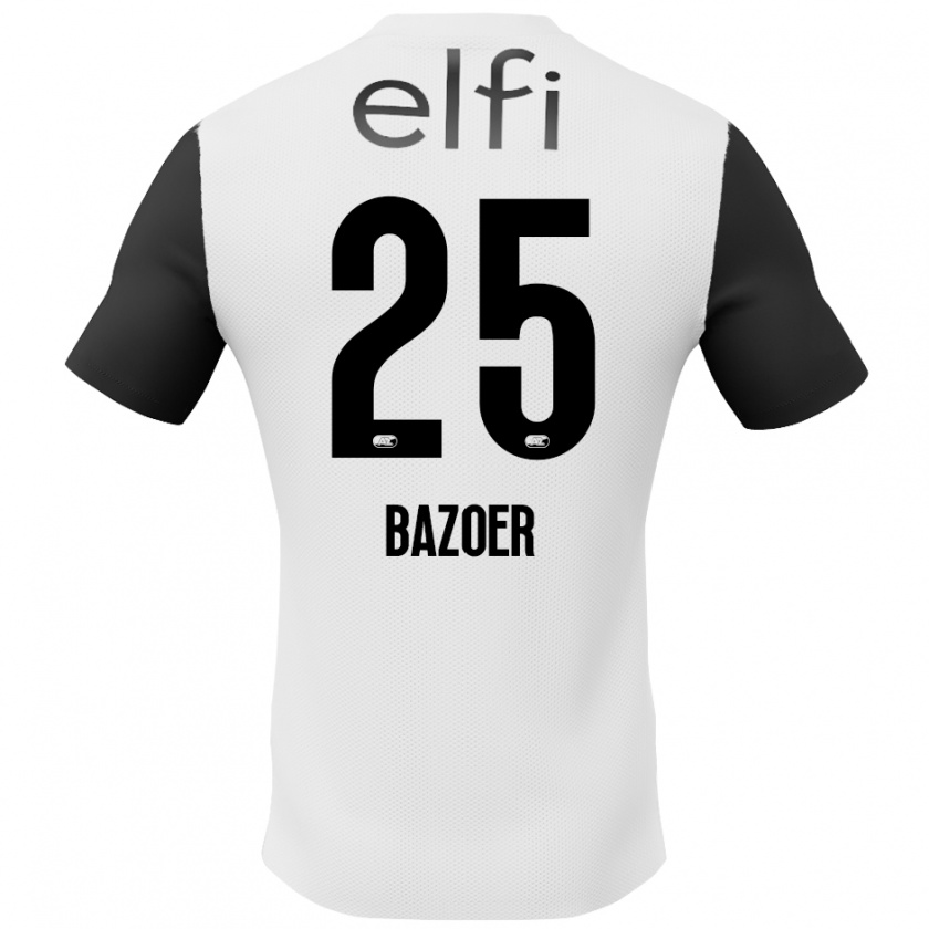 Kandiny Niño Camiseta Riechedly Bazoer #25 Blanco Negro 2ª Equipación 2024/25 La Camisa Chile