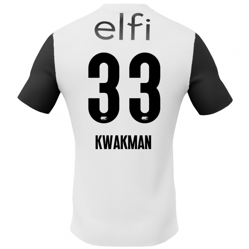 Kandiny Niño Camiseta Dave Kwakman #33 Blanco Negro 2ª Equipación 2024/25 La Camisa Chile