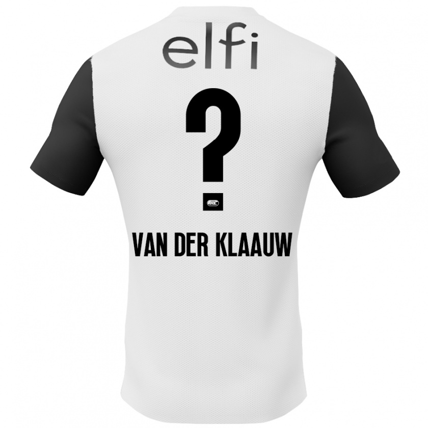 Kandiny Niño Camiseta Deacon Van Der Klaauw #0 Blanco Negro 2ª Equipación 2024/25 La Camisa Chile