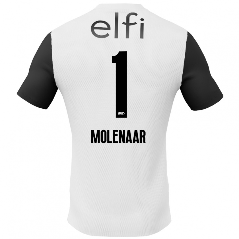 Kandiny Niño Camiseta Finn Molenaar #1 Blanco Negro 2ª Equipación 2024/25 La Camisa Chile