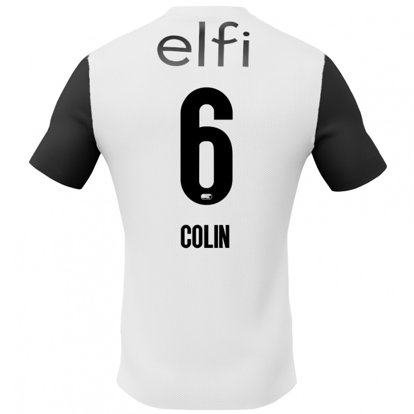 Kandiny Niño Camiseta Isa Colin #6 Blanco Negro 2ª Equipación 2024/25 La Camisa Chile