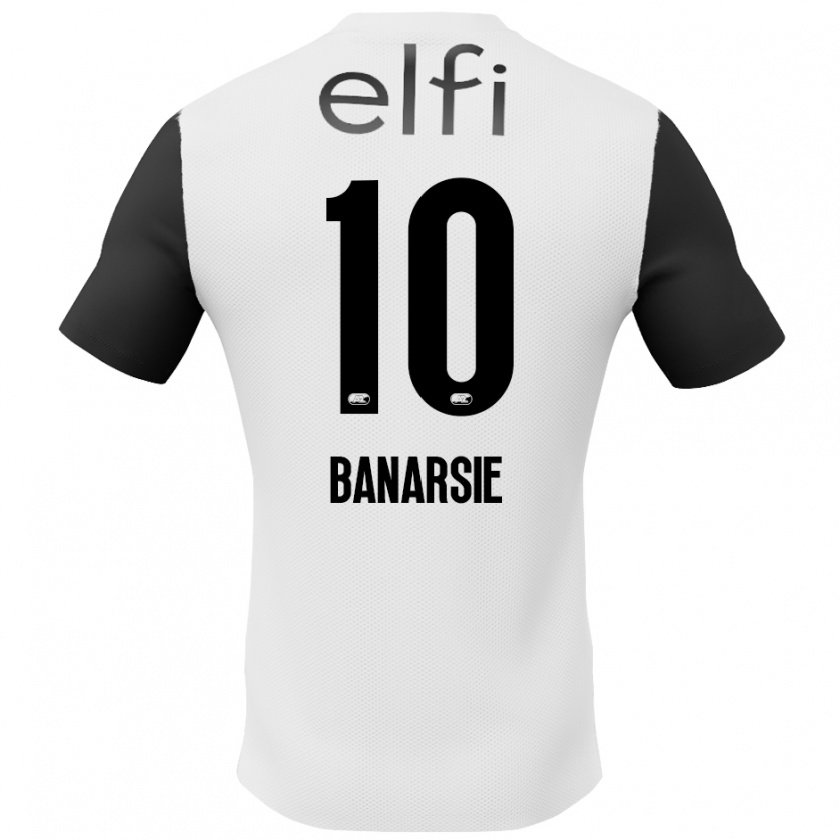 Kandiny Niño Camiseta Amy Banarsie #10 Blanco Negro 2ª Equipación 2024/25 La Camisa Chile