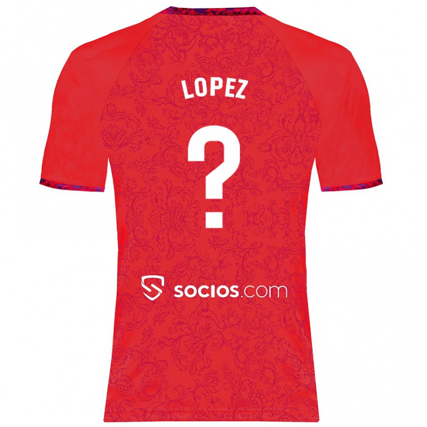 Kandiny Niño Camiseta David López #0 Rojo 2ª Equipación 2024/25 La Camisa Chile