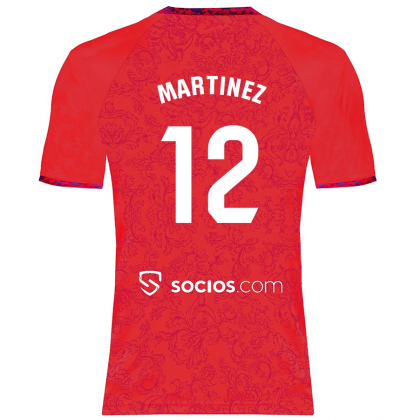 Kandiny Niño Camiseta Gabri Martinez #12 Rojo 2ª Equipación 2024/25 La Camisa Chile