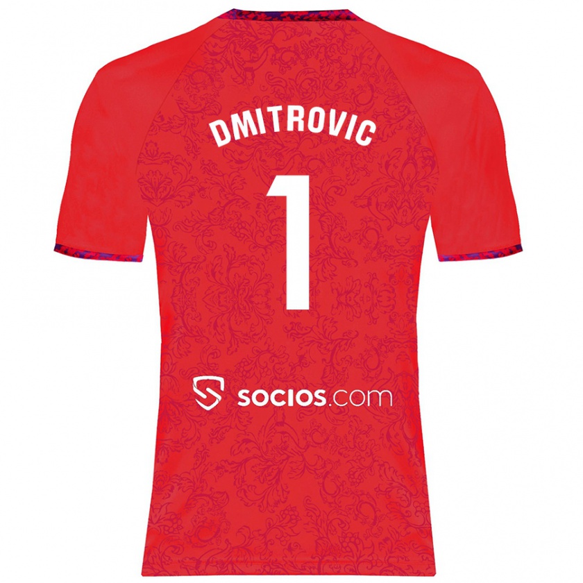 Kandiny Niño Camiseta Marko Dmitrović #1 Rojo 2ª Equipación 2024/25 La Camisa Chile