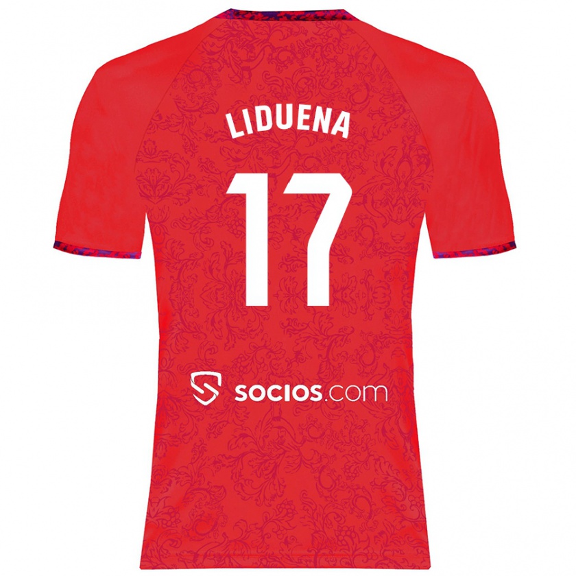 Kandiny Niño Camiseta Daniel Lidueña #17 Rojo 2ª Equipación 2024/25 La Camisa Chile