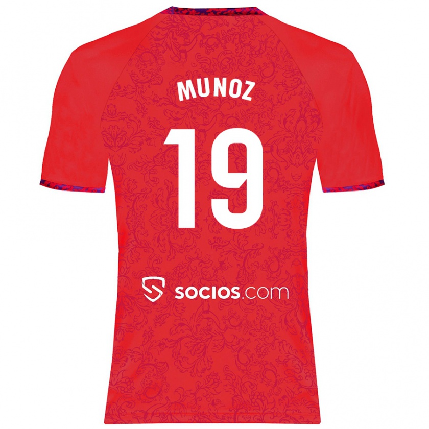 Kandiny Niño Camiseta Iker Muñoz #19 Rojo 2ª Equipación 2024/25 La Camisa Chile