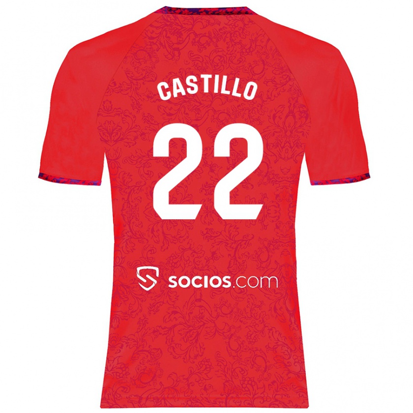 Kandiny Niño Camiseta José Castillo #22 Rojo 2ª Equipación 2024/25 La Camisa Chile