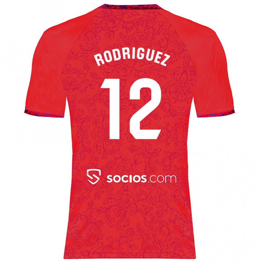 Kandiny Niño Camiseta Lucía María Rodríguez Herrero #12 Rojo 2ª Equipación 2024/25 La Camisa Chile