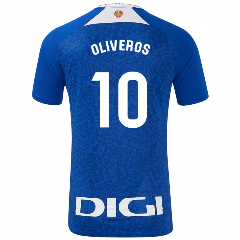 Kandiny Niño Camiseta Aimar Oliveros #10 Azul Real 2ª Equipación 2024/25 La Camisa Chile