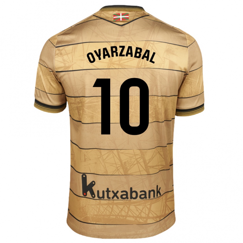 Kandiny Niño Camiseta Mikel Oyarzabal #10 Marrón 2ª Equipación 2024/25 La Camisa Chile