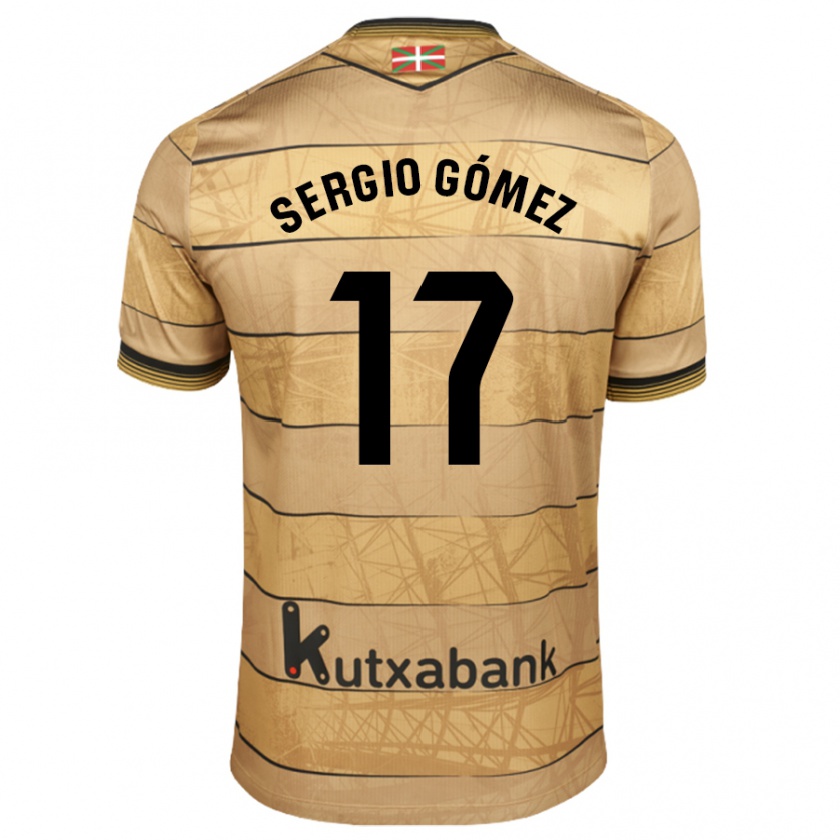 Kandiny Niño Camiseta Sergio Gómez #17 Marrón 2ª Equipación 2024/25 La Camisa Chile