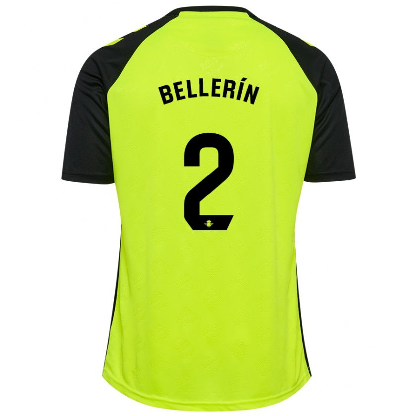 Kandiny Niño Camiseta Héctor Bellerín #2 Amarillo Fluorescente Negro 2ª Equipación 2024/25 La Camisa Chile