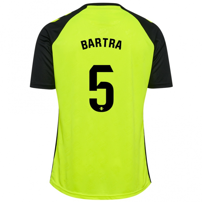 Kandiny Niño Camiseta Marc Bartra #5 Amarillo Fluorescente Negro 2ª Equipación 2024/25 La Camisa Chile