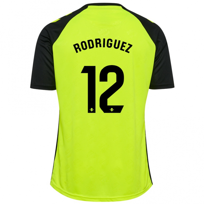 Kandiny Niño Camiseta Ricardo Rodríguez #12 Amarillo Fluorescente Negro 2ª Equipación 2024/25 La Camisa Chile