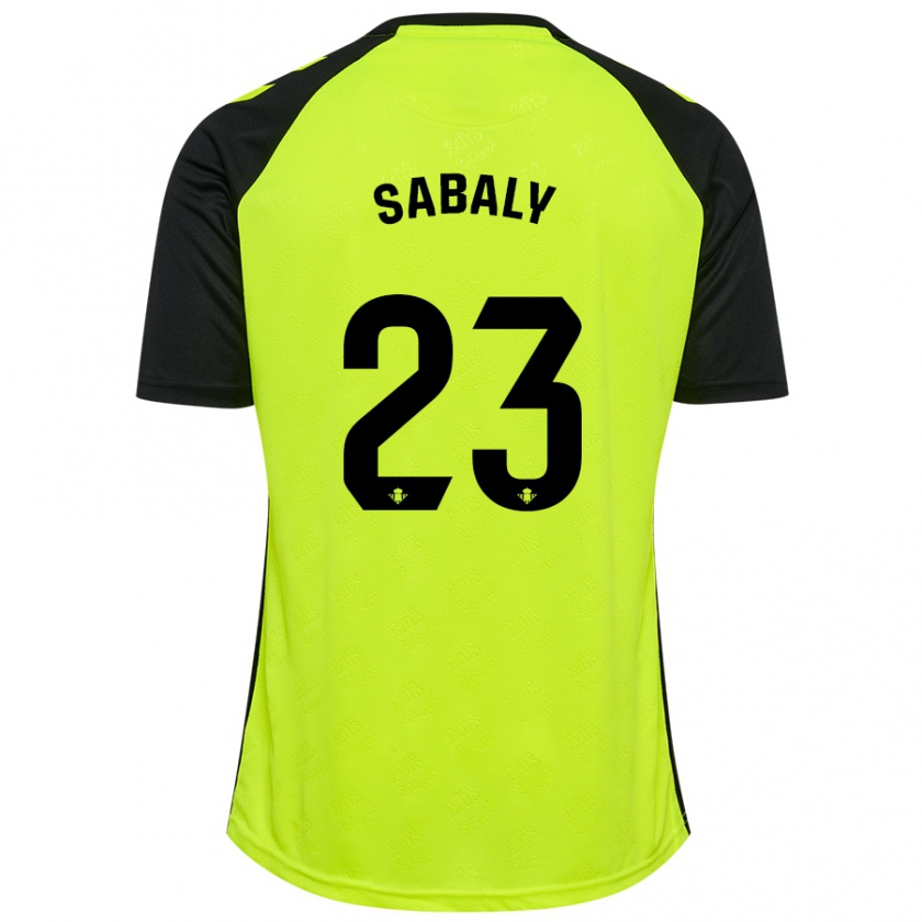 Kandiny Niño Camiseta Youssouf Sabaly #23 Amarillo Fluorescente Negro 2ª Equipación 2024/25 La Camisa Chile