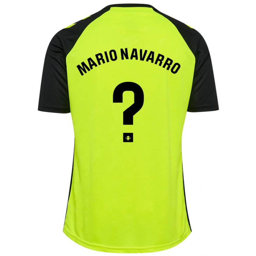 Kandiny Niño Camiseta Mario Navarro #0 Amarillo Fluorescente Negro 2ª Equipación 2024/25 La Camisa Chile